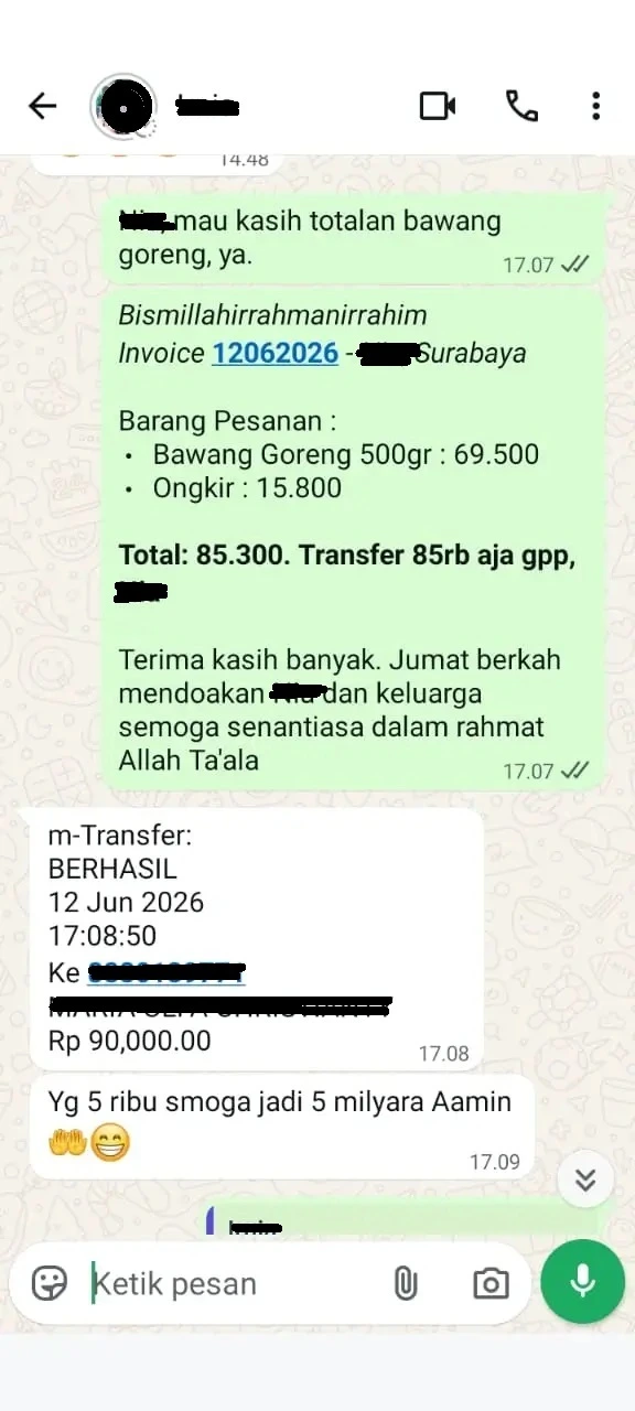 Bawang goreng untuk restoran dan warung makan